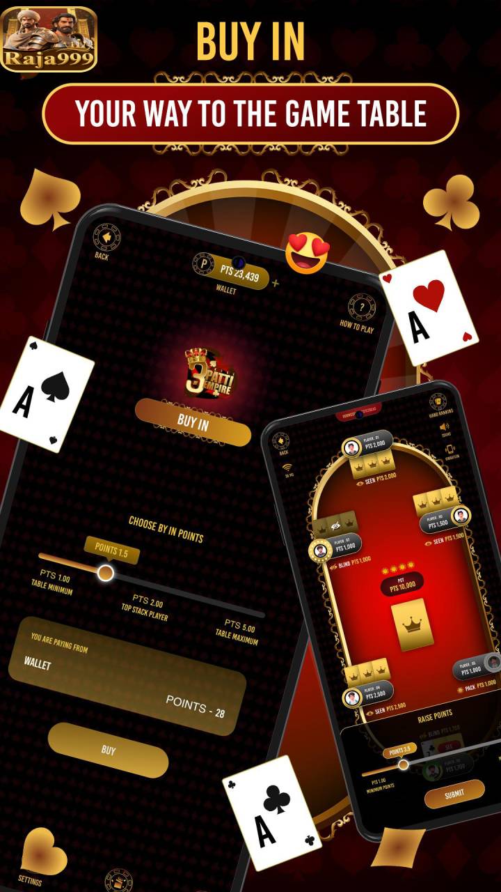 Raja999 Game Teen Patti screen
